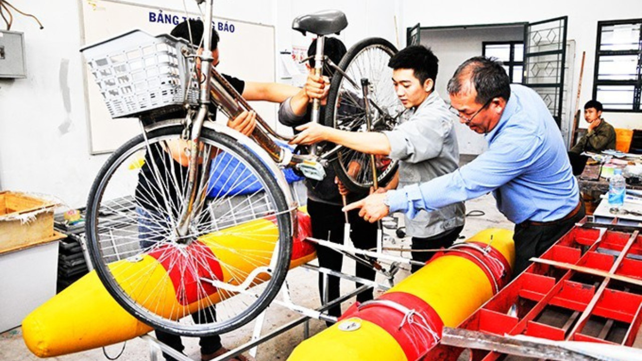 Sản phẩm xe đạp dưới nước của sinh viên Trần Đức Tuấn
